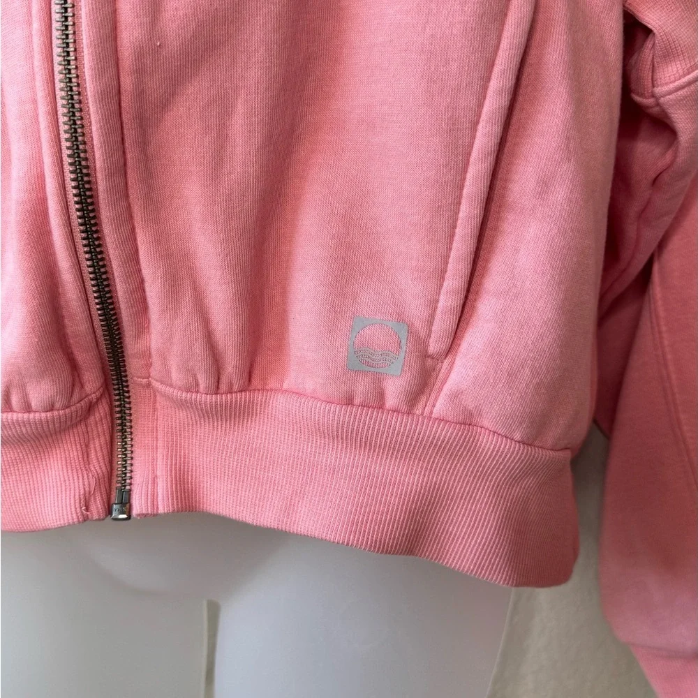 Daily Practice by Anthropologie Pink Fleece Jacket Full Zip Size Medium Like New - Picture 3 of 9